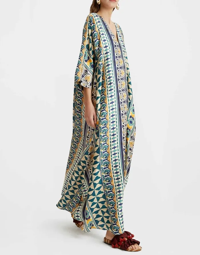 La Doublej Muumuu Dress Casareale Small Place Cream In Silk Twill Women Dresses
