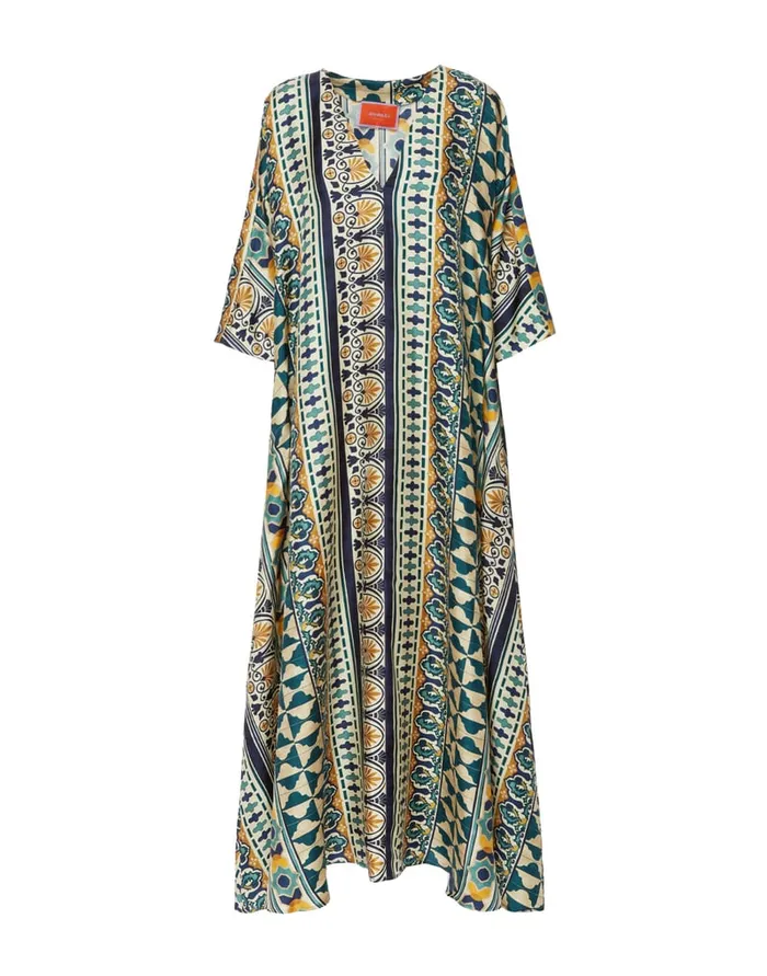 La Doublej Muumuu Dress Casareale Small Place Cream In Silk Twill Women Dresses
