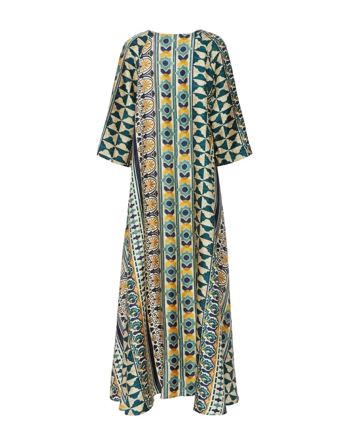 La Doublej Muumuu Dress Casareale Small Place Cream In Silk Twill Women Dresses