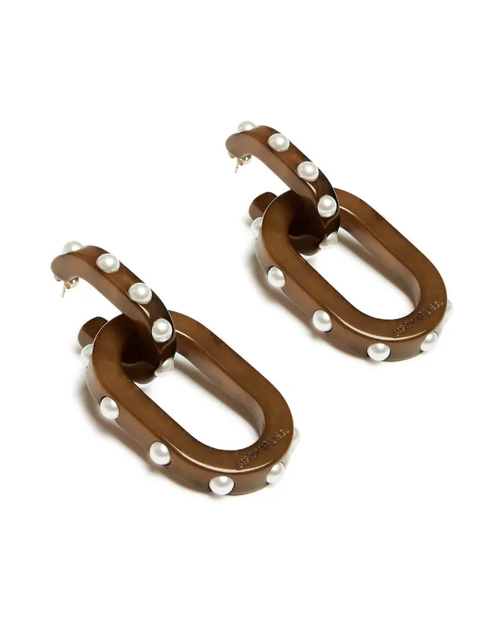 La Doublej Nefertiti Double Earrings Solid Tortoiseshell In Acrylic Resin Women Jewelry