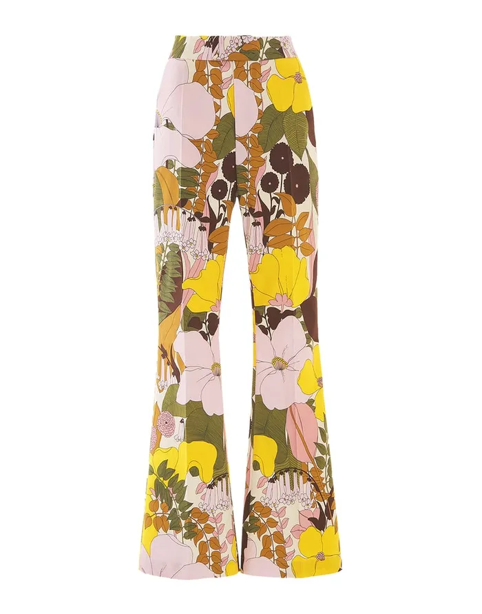 La Doublej Saturday Night Pants Big Flower Rose In Heavy Cotton Stretch Women Shorts and Pants