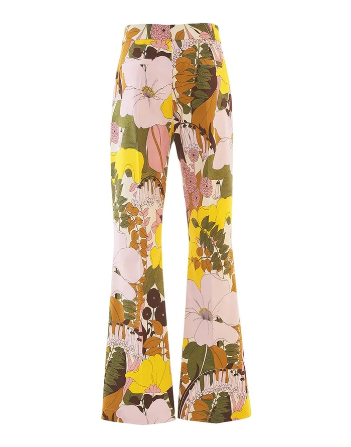 La Doublej Saturday Night Pants Big Flower Rose In Heavy Cotton Stretch Women Shorts and Pants
