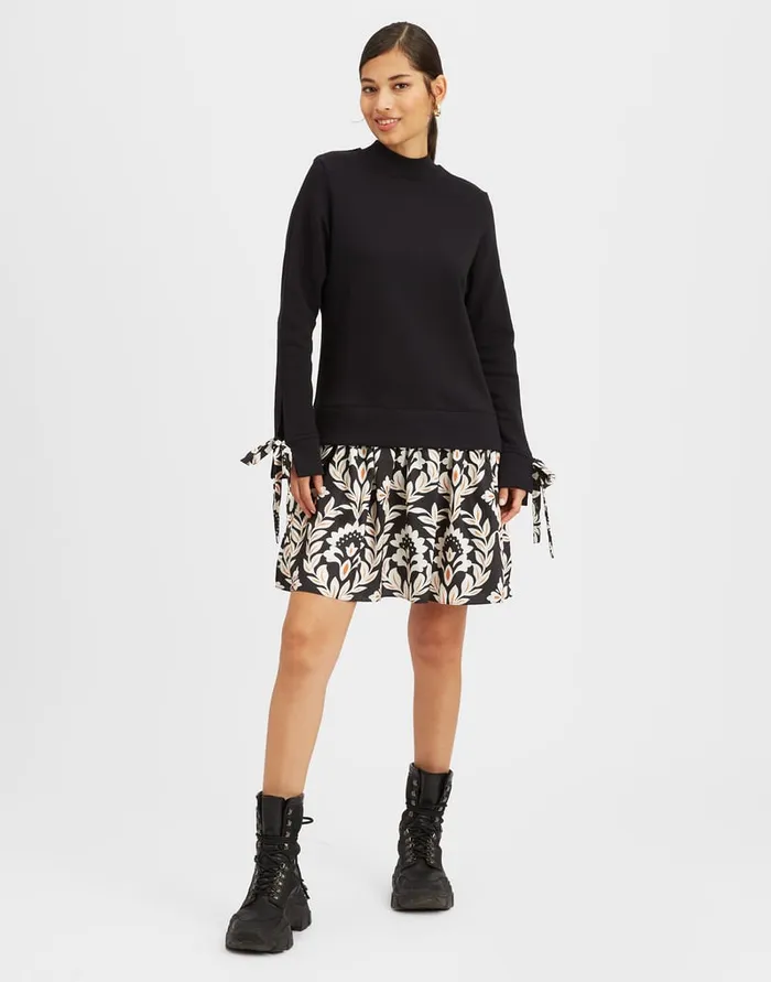 La Doublej Sporty Dress Ghirlanda Black In Twill Women Dresses