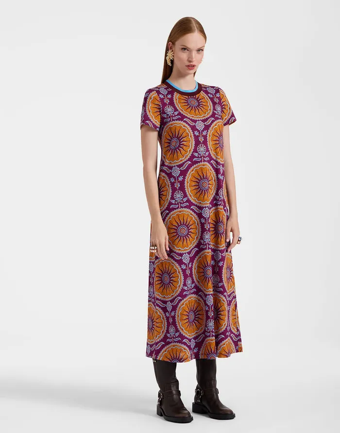 La Doublej Sporty Swing Dress Sovereign Purple In Cotton Jersey Women Dresses