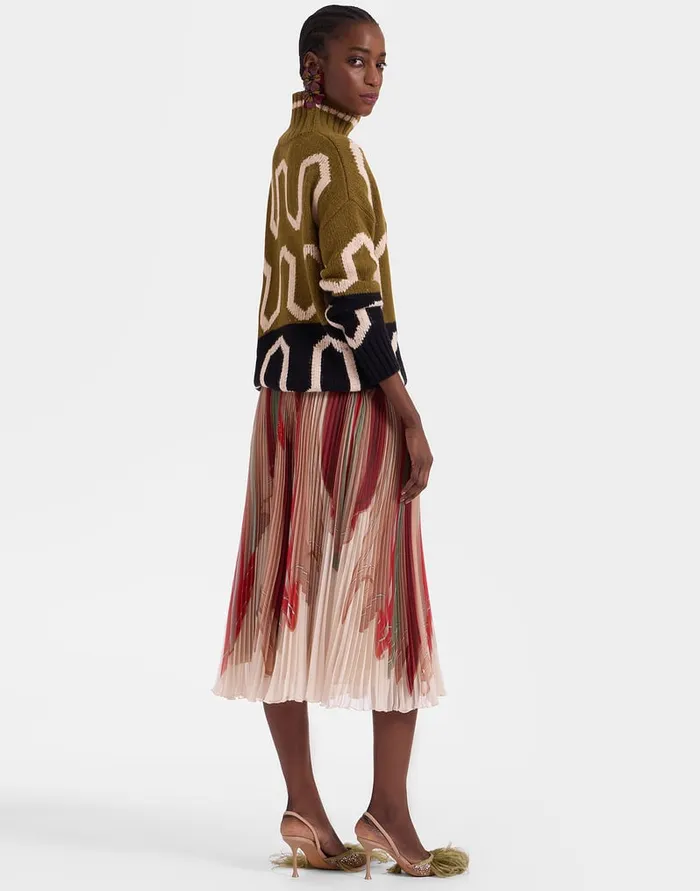 La Doublej Supremes Skirt Twist Place Multicolor In Techno Chiffon Women Skirts