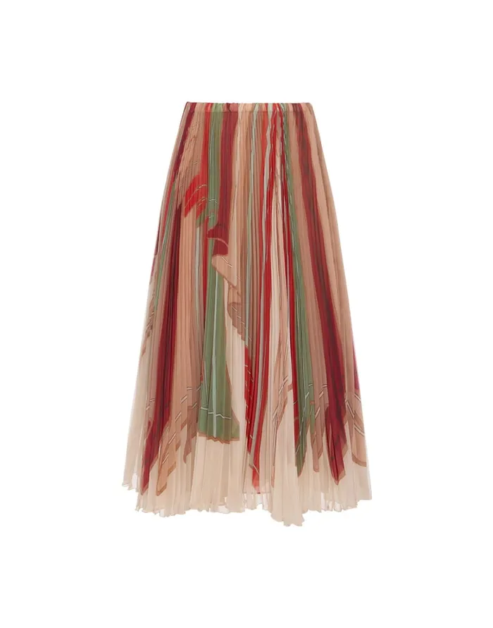 La Doublej Supremes Skirt Twist Place Multicolor In Techno Chiffon Women Skirts