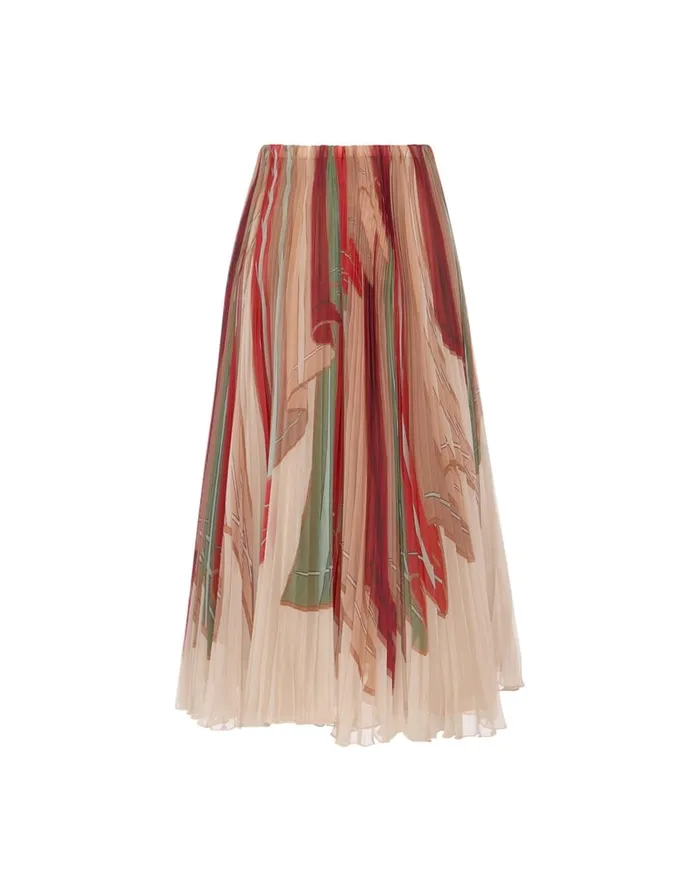 La Doublej Supremes Skirt Twist Place Multicolor In Techno Chiffon Women Skirts