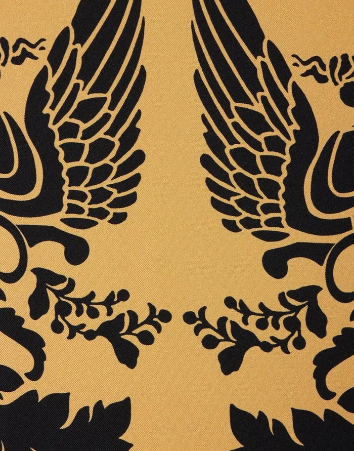 La Doublej Swing Dress Cherubs Gold In Silk Twill Women Party Dressing