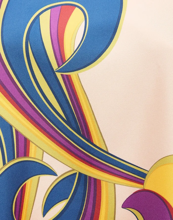 La Doublej Swing Dress Rainbow Swirl Rosa Place In Twill Silk Women Party Dressing