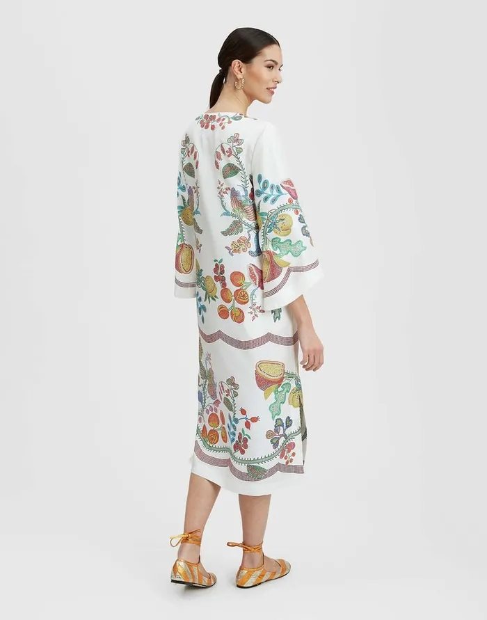 La Doublej The Kaftan Grenadilla Place Off White In Silk Twill Women Dresses