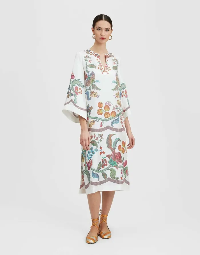 La Doublej The Kaftan Grenadilla Place Off White In Silk Twill Women Dresses