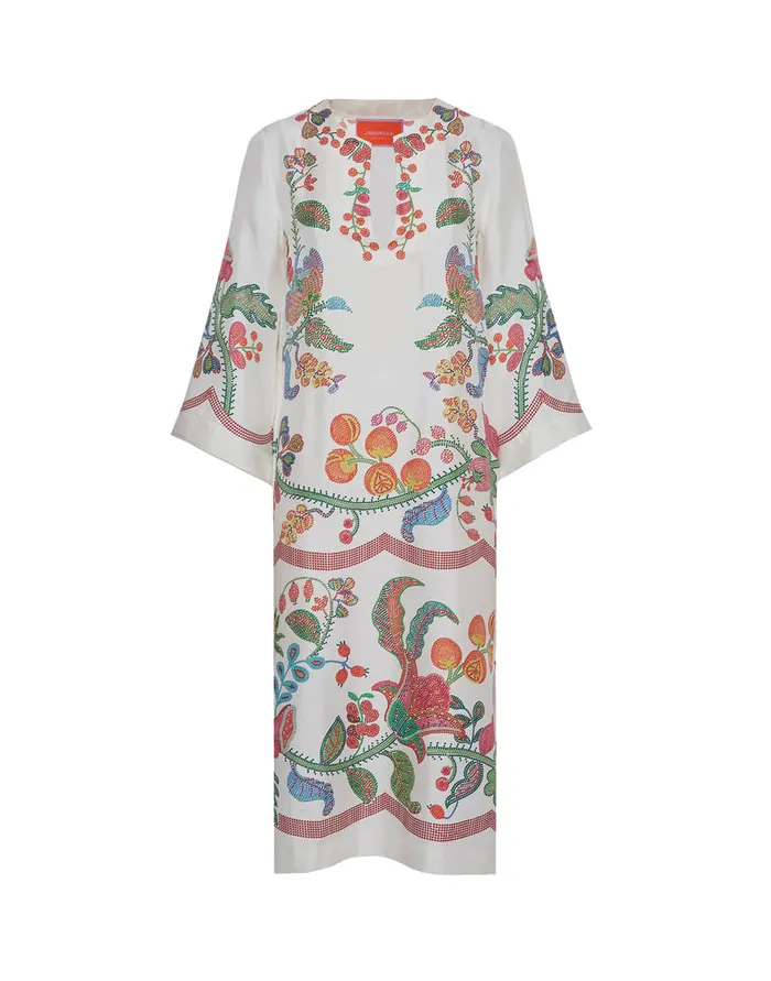 La Doublej The Kaftan Grenadilla Place Off White In Silk Twill Women Dresses