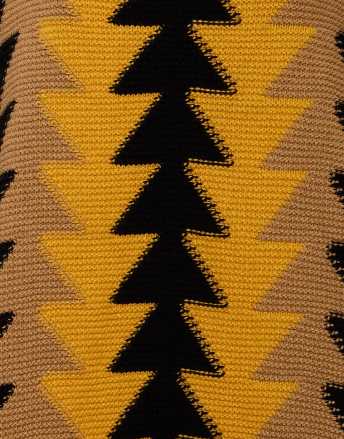 La Doublej Trine Cape Yellow In Wool Intarsia Women Knitwear