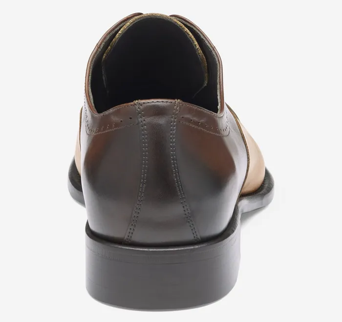 LaceUps Ellsworth Cap Toe BrownTan Italian Calfskin 8211 Johnston and Murphy Men