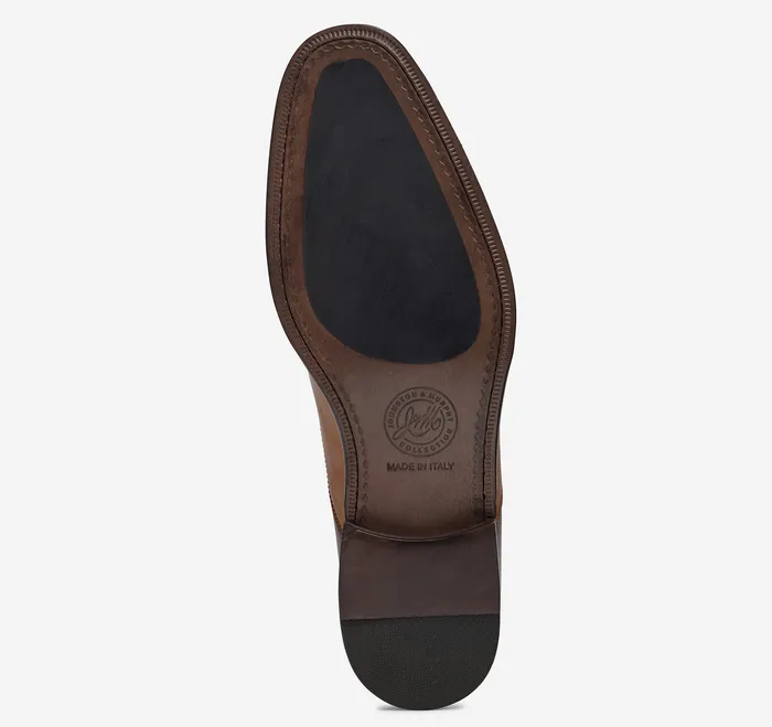 LaceUps Ellsworth Cap Toe BrownTan Italian Calfskin 8211 Johnston and Murphy Men