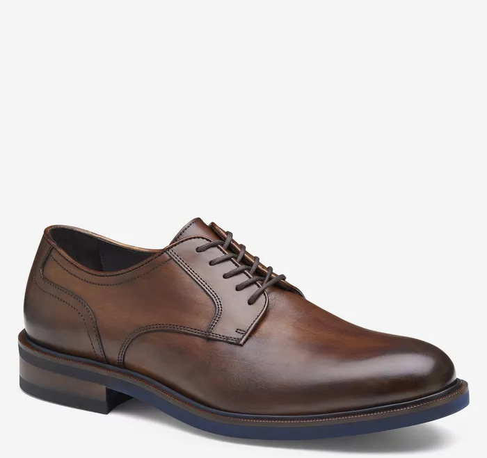 LaceUps Johnston and Murphy Men Hartley Plain Toe Brown Italian Calfskin