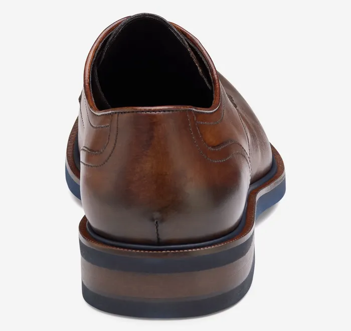 LaceUps Johnston and Murphy Men Hartley Plain Toe Brown Italian Calfskin
