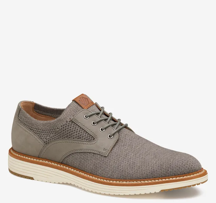LaceUps Men Johnston and Murphy Upton Knit Plain Toe Gray Knit