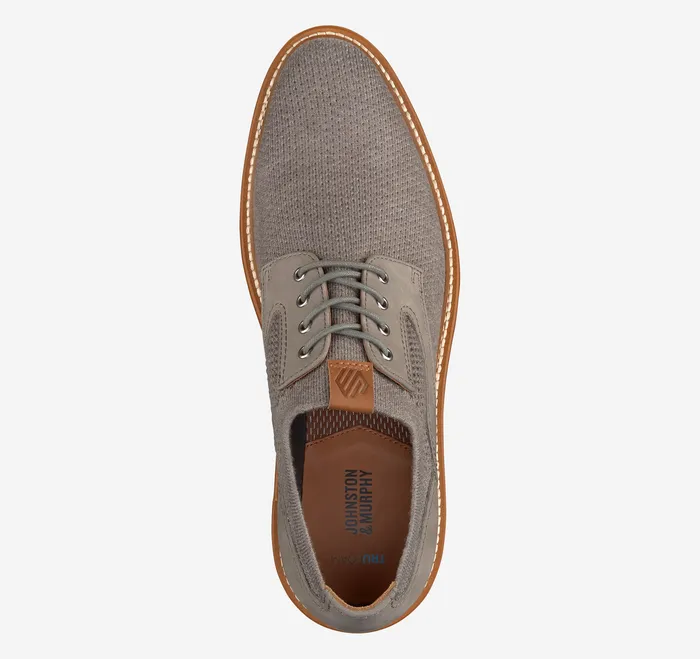 LaceUps Men Johnston and Murphy Upton Knit Plain Toe Gray Knit
