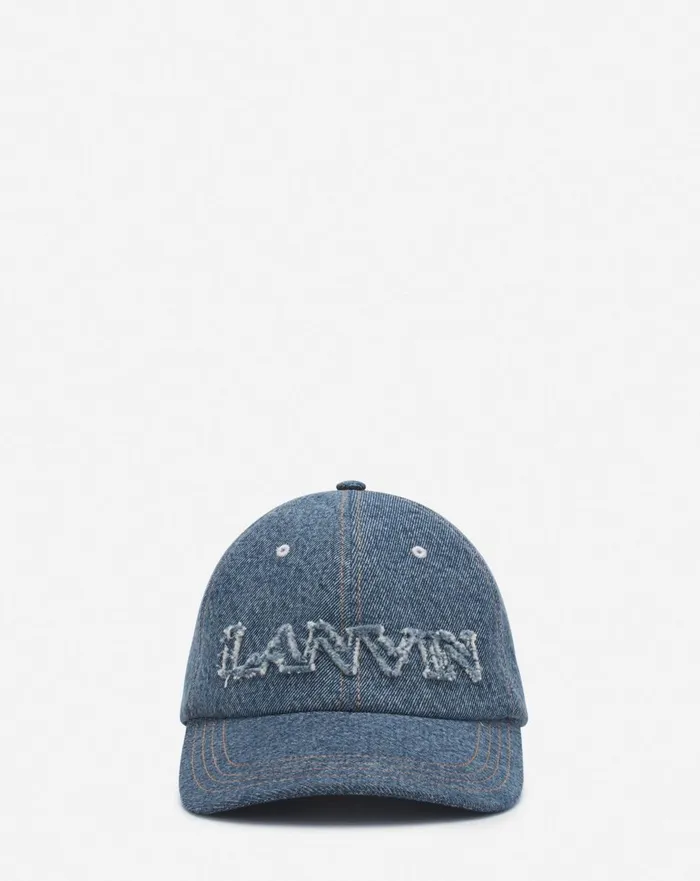 Lanvin Cap In Denim Denim Blue Men Lanvin Hats