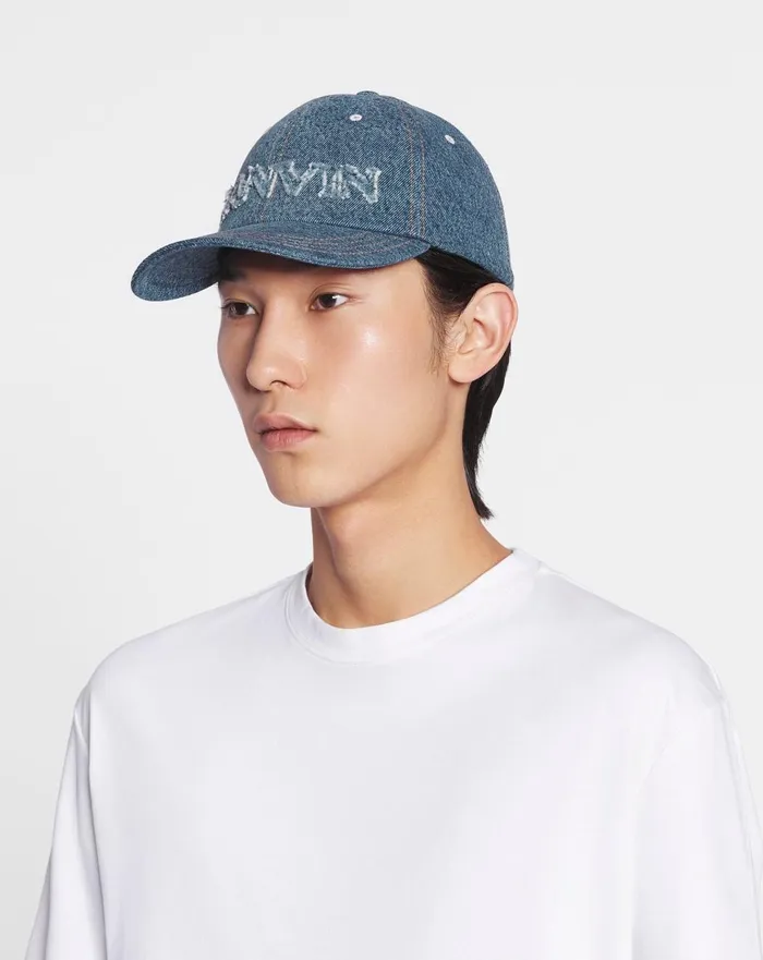 Lanvin Cap In Denim Denim Blue Men Lanvin Hats Lanvin Cap In Denim Denim Blue Men Lanvin Hats