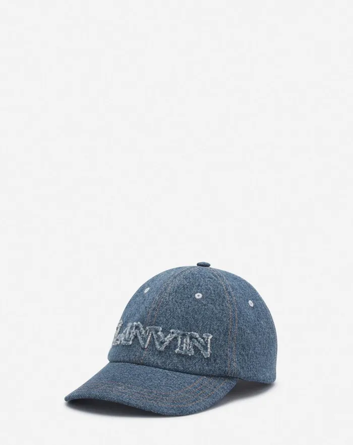 Lanvin Cap In Denim Denim Blue Men Lanvin Hats Lanvin Cap In Denim Denim Blue Men Lanvin Hats