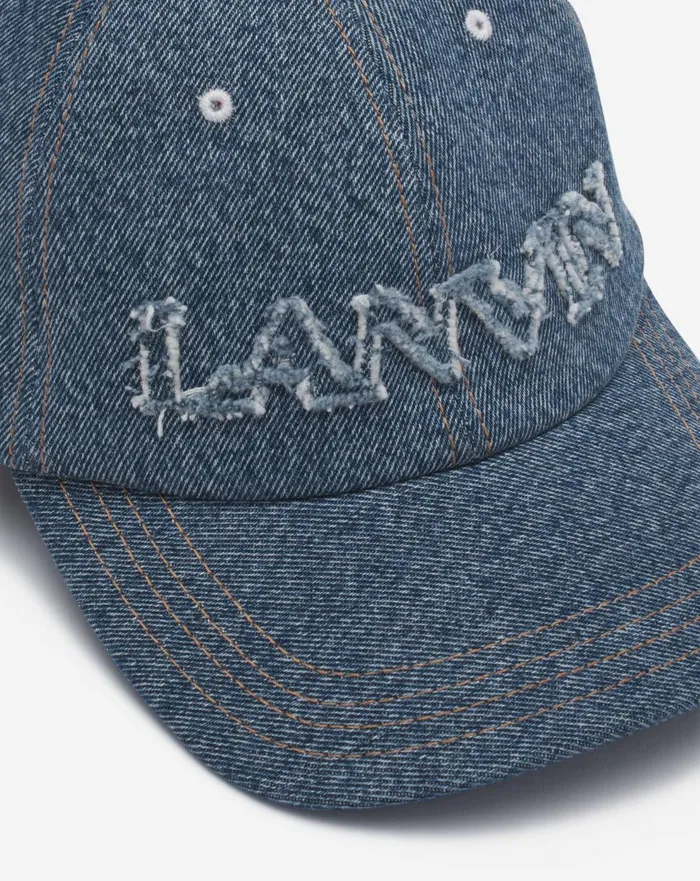 Lanvin Cap In Denim Denim Blue Men Lanvin Hats Lanvin Cap In Denim Denim Blue Men Lanvin Hats