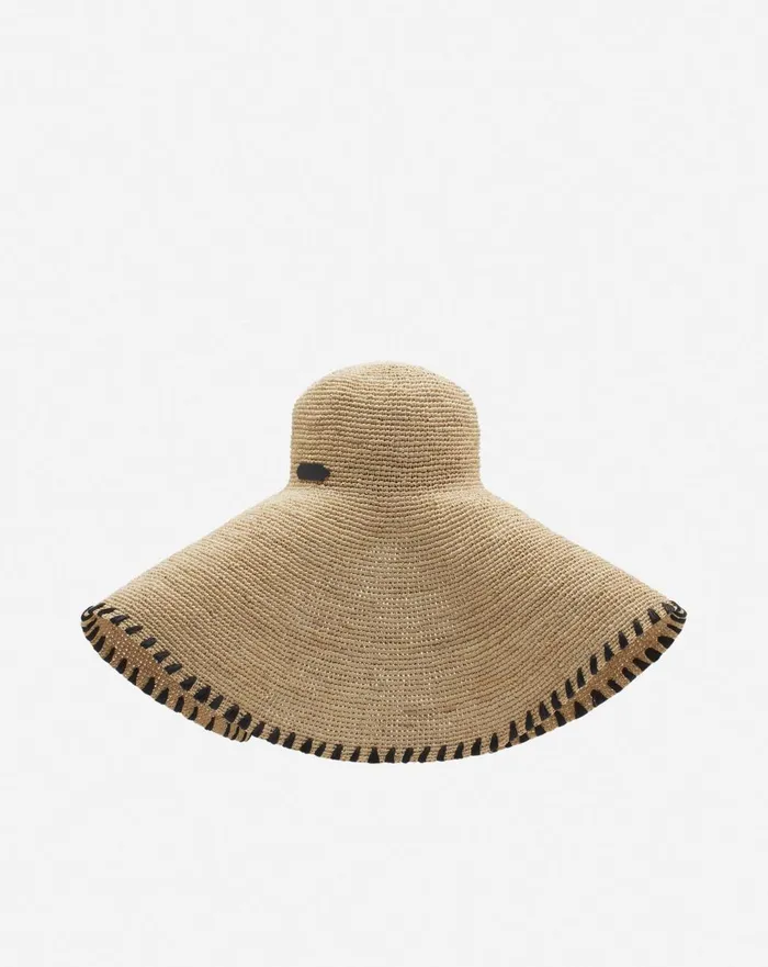 Lanvin Capeline Hat In Raffia Naturalblack Women Lanvin Hats Lanvin Capeline Hat In Raffia Naturalblack Women Lanvin Hats