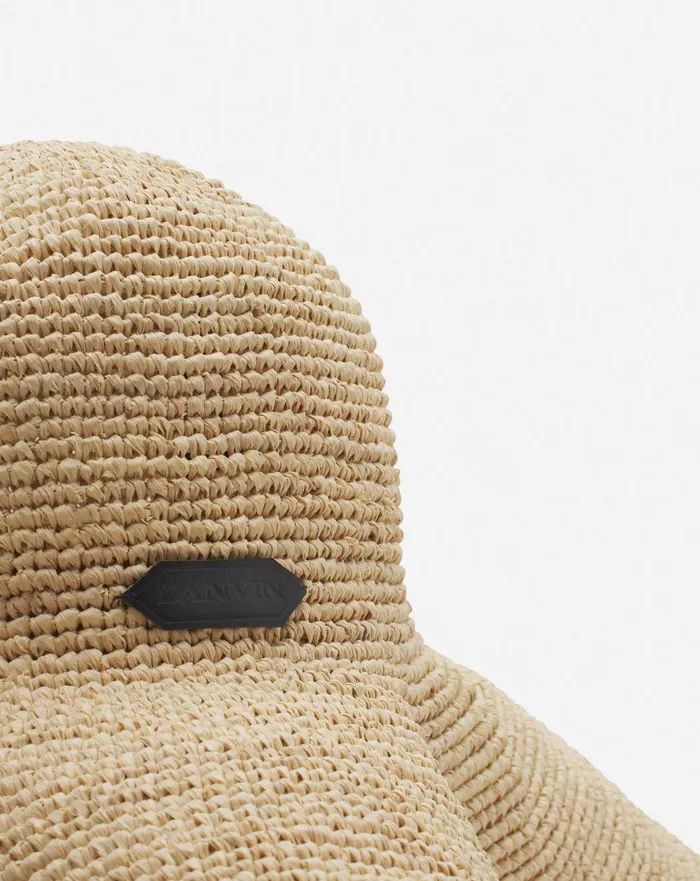 Lanvin Capeline Hat In Raffia Naturalblack Women Lanvin Hats Lanvin Capeline Hat In Raffia Naturalblack Women Lanvin Hats
