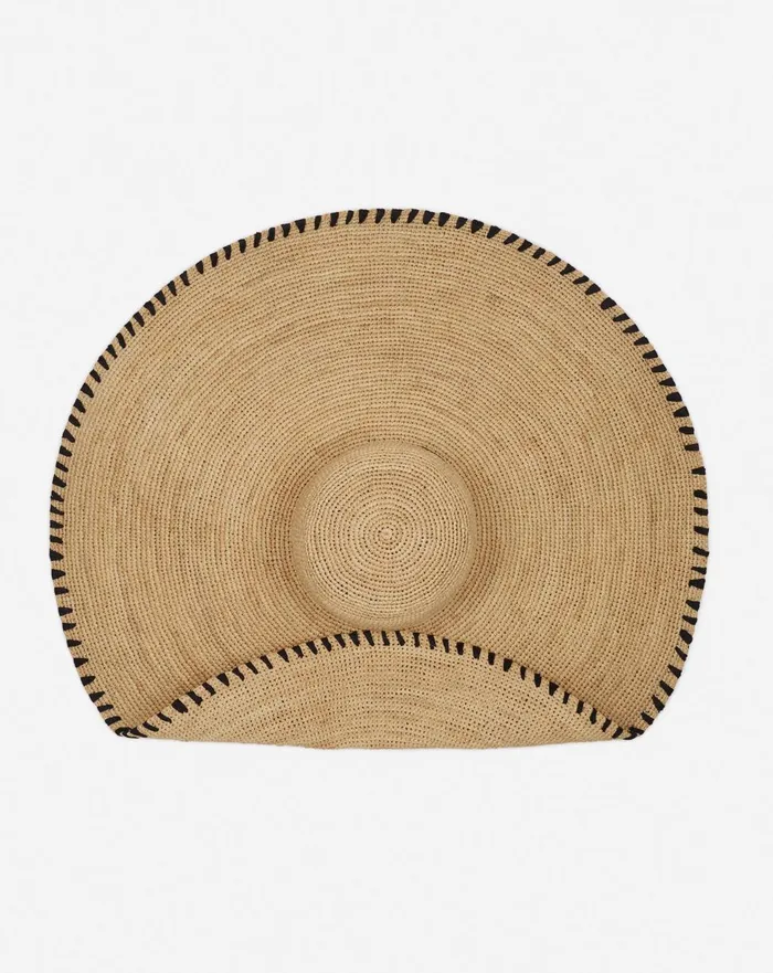Lanvin Capeline Hat In Raffia Naturalblack Women Lanvin Hats Lanvin Capeline Hat In Raffia Naturalblack Women Lanvin Hats