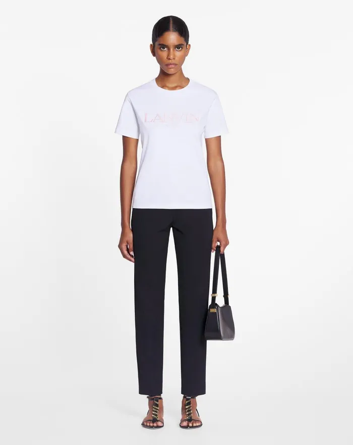 Lanvin Embroidered Classic Tshirt Optic White Women Lanvin TShirts and Sweatshirts Lanvin Embroidered Classic Tshirt Optic White Women Lanvin TShirts and Sweatshirts
