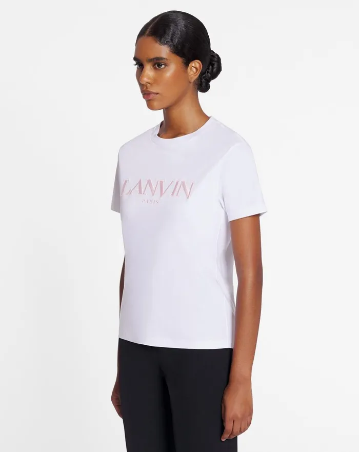 Lanvin Embroidered Classic Tshirt Optic White Women Lanvin TShirts and Sweatshirts Lanvin Embroidered Classic Tshirt Optic White Women Lanvin TShirts and Sweatshirts