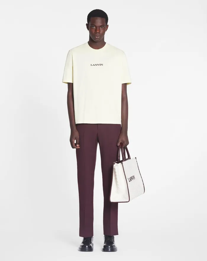 Lanvin Embroidered Classic Tshirt Quartz Men Lanvin Tshirts and Polos Lanvin Embroidered Classic Tshirt Quartz Men Lanvin Tshirts and Polos