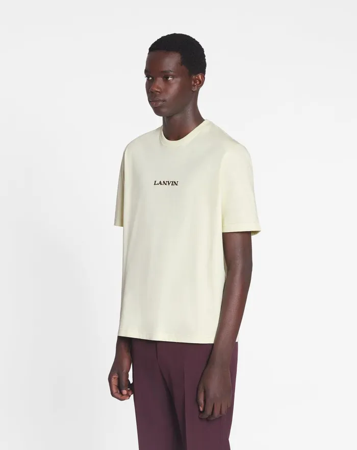 Lanvin Embroidered Classic Tshirt Quartz Men Lanvin Tshirts and Polos Lanvin Embroidered Classic Tshirt Quartz Men Lanvin Tshirts and Polos