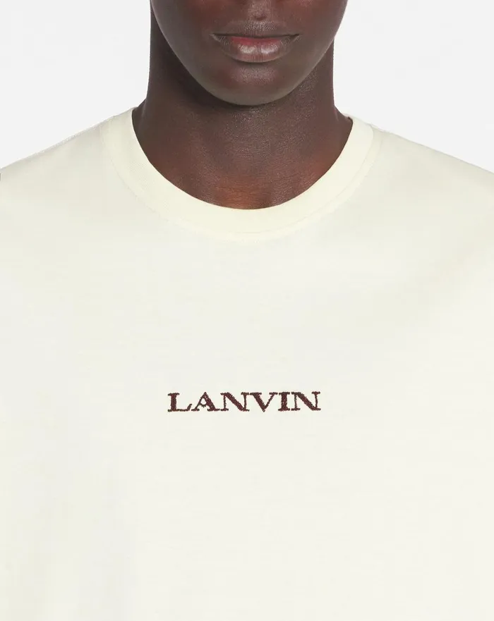 Lanvin Embroidered Classic Tshirt Quartz Men Lanvin Tshirts and Polos Lanvin Embroidered Classic Tshirt Quartz Men Lanvin Tshirts and Polos
