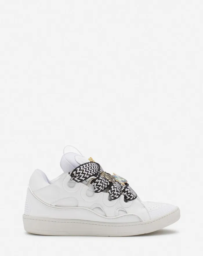 Lanvin X Future Curb 30 Leather Sneakers For Men Whiteblack Men Lanvin Sneakers