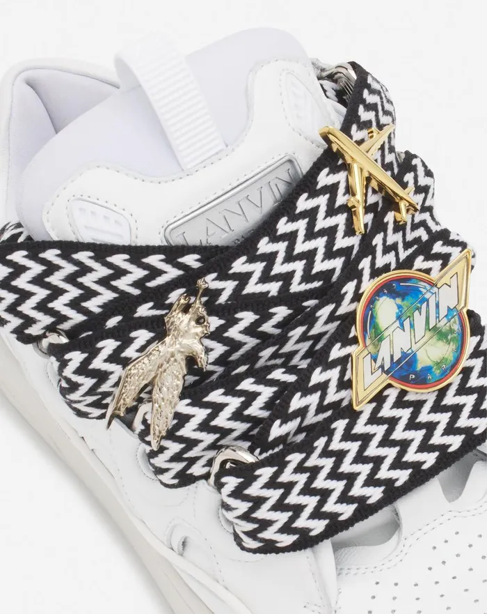 Lanvin X Future Curb 30 Leather Sneakers For Men Whiteblack Men Lanvin Sneakers