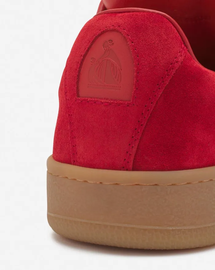 Lanvin X Future Hyper Curb Sneakers In Leather And Suede For Men Poppy Redorange Men Lanvin Curb Lite Lanvin X Future Hyper Curb Sneakers In Leather And Suede For Men Poppy Redorange Men Lanvin Curb Lite