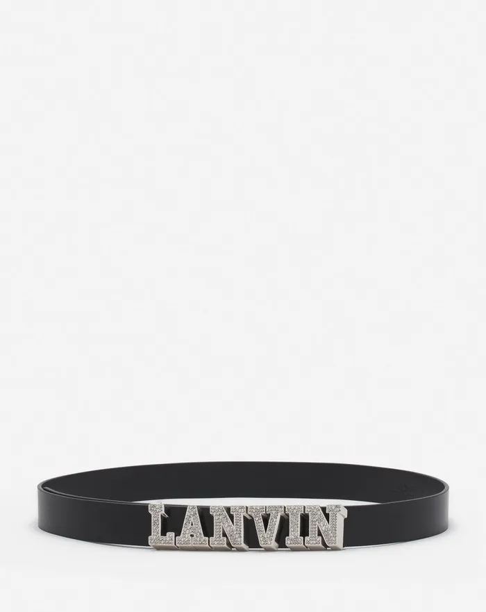 Lanvin X Future Leather Belt With Rhinestones Black Men Lanvin Belts