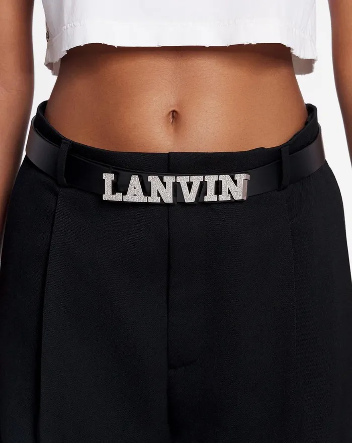 Lanvin X Future Leather Belt With Rhinestones Black Men Lanvin Belts Lanvin X Future Leather Belt With Rhinestones Black Men Lanvin Belts