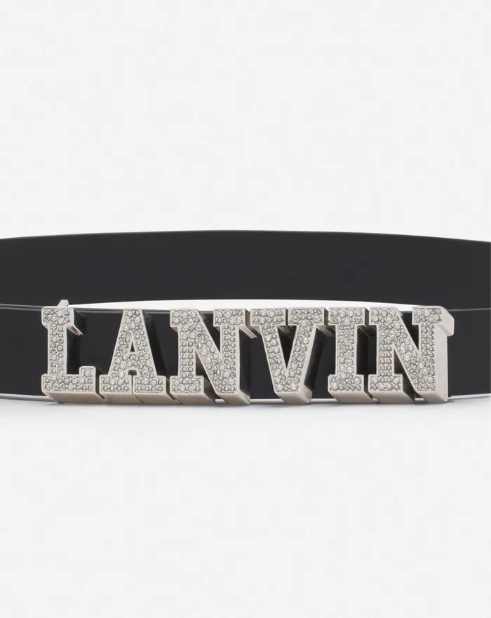 Lanvin X Future Leather Belt With Rhinestones Black Men Lanvin Belts Lanvin X Future Leather Belt With Rhinestones Black Men Lanvin Belts