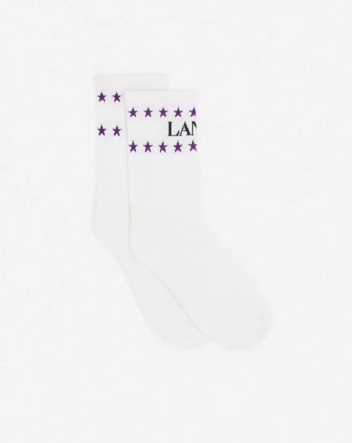 Lanvin X Future Stars Cotton Socks White Mustangblack Men Lanvin Hats