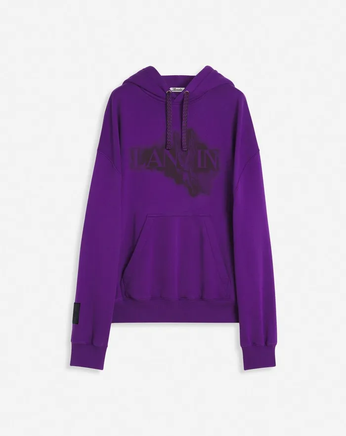 Lanvin X Future Unisex Baggy Hoodie With Eagle Print Purple Reign Men Lanvin Coats and Jackets