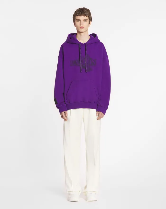Lanvin X Future Unisex Baggy Hoodie With Eagle Print Purple Reign Men Lanvin Coats and Jackets Lanvin X Future Unisex Baggy Hoodie With Eagle Print Purple Reign Men Lanvin Coats and Jackets