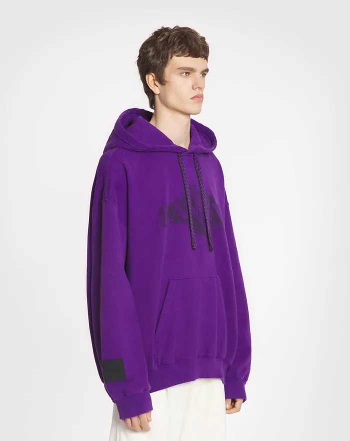 Lanvin X Future Unisex Baggy Hoodie With Eagle Print Purple Reign Men Lanvin Coats and Jackets Lanvin X Future Unisex Baggy Hoodie With Eagle Print Purple Reign Men Lanvin Coats and Jackets