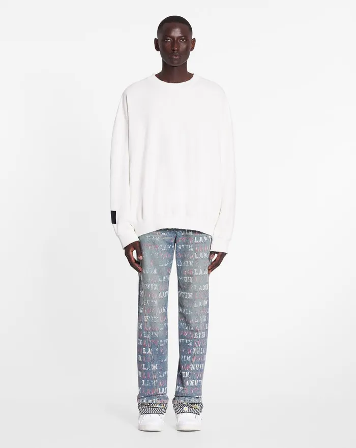 Lanvin X Future Unisex Loosefit Printed Sweatshirt White Mustang Women Lanvin TShirts and Sweatshirts
