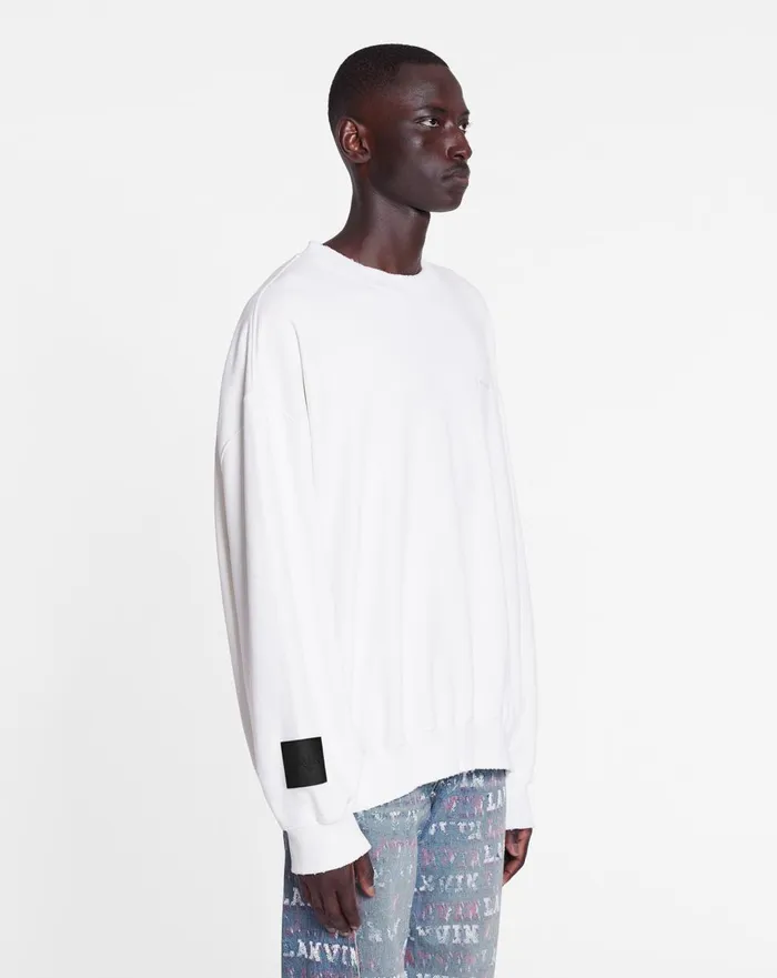 Lanvin X Future Unisex Loosefit Printed Sweatshirt White Mustang Women Lanvin TShirts and Sweatshirts