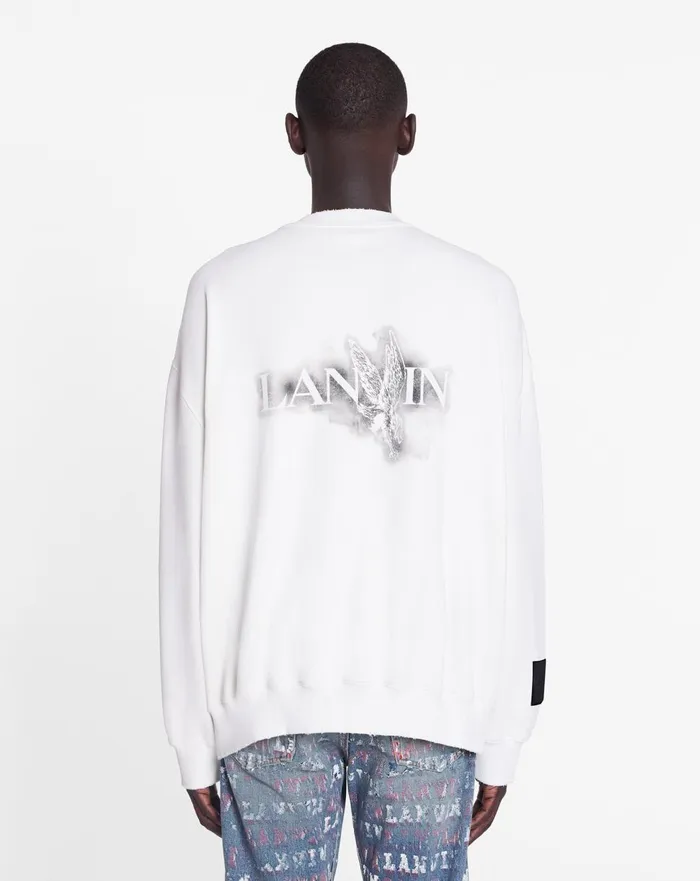 Lanvin X Future Unisex Loosefit Printed Sweatshirt White Mustang Women Lanvin TShirts and Sweatshirts