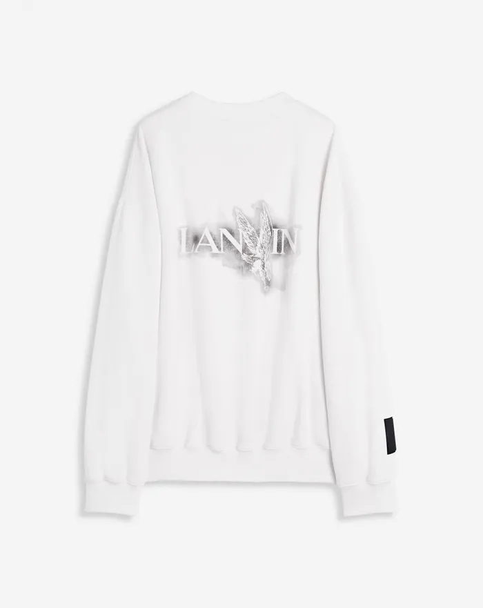 Lanvin X Future Unisex Loosefit Printed Sweatshirt White Mustang Women Lanvin TShirts and Sweatshirts