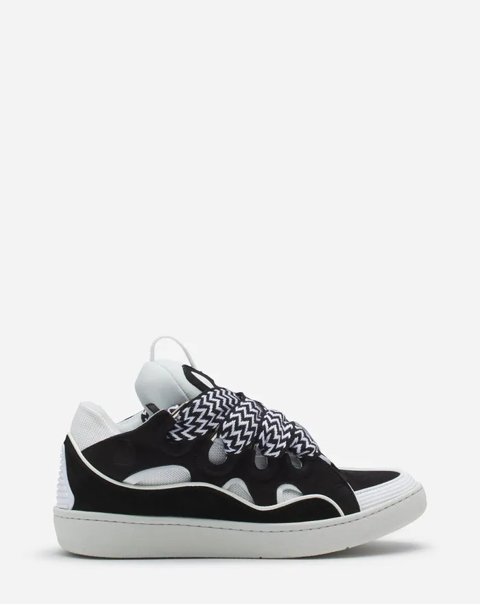 Leather Curb Sneakers Blackwhite Women Lanvin Sneakers